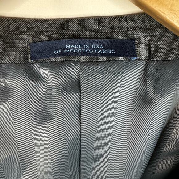 Joseph Abboud Mens 100% Wool Suit Jacket Coat Blazer Gray Made in USA Size 46R - Picture 8 of 11